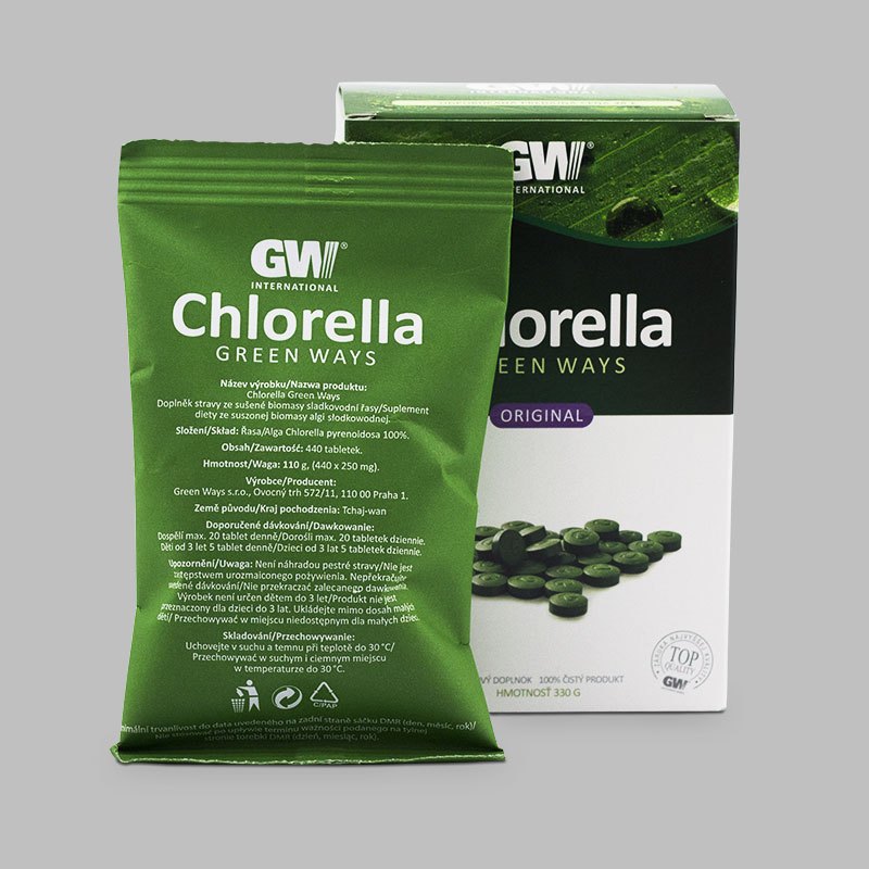 Chlorella Green Ways v tabletkách (330 g) + cestovná škatuľka zadarmo